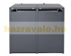 Garden bin storage galvanized steel trash bin storage 2 bins 117x132x80 cm dark brown