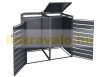Garden bin storage galvanized steel trash bin storage 2 bins 117x132x80 cm dark brown