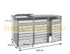 Garden bin storage galvanized steel trash bin storage 3 bins 117x200x80 cm dark brown