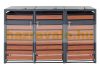Garden bin storage galvanized steel trash bin storage 3 bins 117x200x80 cm dark brown