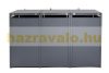 Garden bin storage galvanized steel trash bin storage 3 bins 117x200x80 cm dark brown