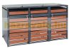 Garden bin storage galvanized steel trash bin storage 3 bins 117x200x80 cm dark brown