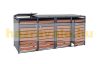 Garden bin storage galvanized steel trash bin storage 4 bins 117x264x80 cm dark brown