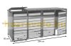 Garden bin storage galvanized steel trash bin storage 4 bins 117x264x80 cm dark brown