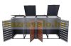 Garden bin storage galvanized steel trash bin storage 4 bins 117x264x80 cm dark brown