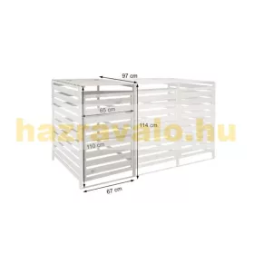    Kerti kukatároló fa szemeteskuka tároló 1 db kiegészítő kukatárolóhoz megfelelő 80-240 literes kuka tárolására szürke