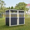 Garden bin storage galvanized steel trash bin storage 2 bins 121x146x82 cm anthracite