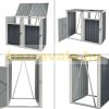Garden bin storage galvanized steel trash bin storage 2 bins 121x146x82 cm anthracite