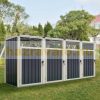 Garden bin storage galvanized steel trash bin storage 4 bins 121x292x82 cm anthracite