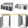 Garden bin storage galvanized steel trash bin storage 4 bins 121x292x82 cm anthracite