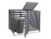 Garden bin storage wooden trash bin storage for storing 2 80-240 liter bins, gray