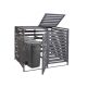 Garden bin storage wooden trash bin storage for storing 2 80-240 liter bins, gray