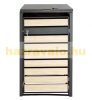 Garden bin storage galvanized steel trash bin storage 1 bin 117x68x80 cm light brown
