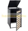 Garden bin storage galvanized steel trash bin storage 1 bin 117x68x80 cm light brown