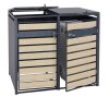 Garden bin storage galvanized steel trash bin storage 2 bins 117x132x80 cm light brown