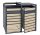 Garden bin storage galvanized steel trash bin storage 2 bins 117x132x80 cm light brown