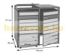 Garden bin storage galvanized steel trash bin storage 2 bins 117x132x80 cm light brown