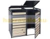 Garden bin storage galvanized steel trash bin storage 2 bins 117x132x80 cm light brown