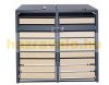 Garden bin storage galvanized steel trash bin storage 2 bins 117x132x80 cm light brown