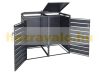 Garden bin storage galvanized steel trash bin storage 2 bins 117x132x80 cm light brown