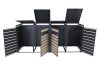 Garden bin storage galvanized steel trash bin storage 4 bins 117x264x80 cm light brown
