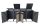 Garden bin storage galvanized steel trash bin storage 4 bins 117x264x80 cm light brown