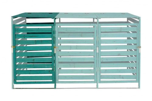  Garden trash bin wooden trash bin storage for 1 additional bin suitable for storing 80-240 liter bins green
