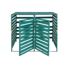   Kerti kukatároló fa szemeteskuka tároló 2 db 80-240 literes kuka tárolására zöld