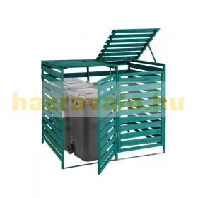   Kerti kukatároló fa szemeteskuka tároló 2 db 80-240 literes kuka tárolására zöld