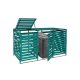 Garden bin storage wooden trash bin storage for storing 3 80-240 liter bins, green