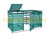 Garden bin storage wooden trash bin storage for storing 3 80-240 liter bins, green