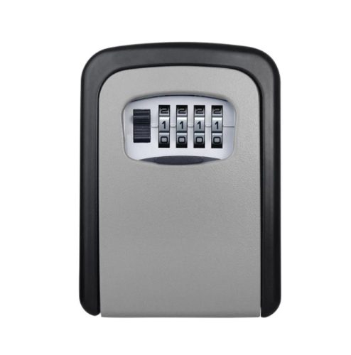 Key holder box with number lock key keeper can be mounted on a gray wall, for 5 keys