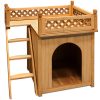 Dog house with balcony in brown color 