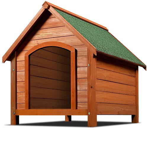 Pointed roof wooden dog house 82 x 72 x 85 cm brown 