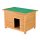 Wooden dog house 85x58x58 cm in natural wood and green