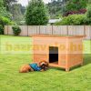 Wooden dog house 85x58x58 cm in natural wood and green