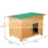 Wooden dog house 85x58x58 cm in natural wood and green