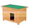 Wooden dog house 85x58x58 cm in natural wood and green