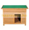 Wooden dog house 85x58x58 cm in natural wood and green