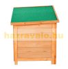 Wooden dog house 85x58x58 cm in natural wood and green