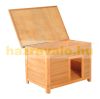 Wooden dog house 85x58x58 cm in natural wood and green