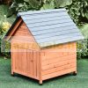 Wooden dog house 81x91.5x98.5 cm in gray color 