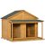 Fa kutyaház 127x110x109 cm ház 2 kis- és közepes méretű kutyák számára
