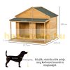 Wooden dog house 127x110x109 cm house for 2 small and medium-sized dogs