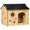 Dog house 69x50x58.5 cm with ventilation holes, weatherproof wood material black+wood 