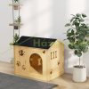 Dog house 69x50x58.5 cm with ventilation holes, weatherproof wood material black+wood 
