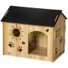 Dog house 69x50x58.5 cm with ventilation holes, weatherproof wood material black+wood 
