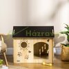 Dog house 69x50x58.5 cm with ventilation holes, weatherproof wood material black+wood 