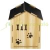 Dog house 69x50x58.5 cm with ventilation holes, weatherproof wood material black+wood 