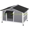 Dog house 109x79x72 cm made of solid wood, weatherproof, with a bitumen roof, gray - white